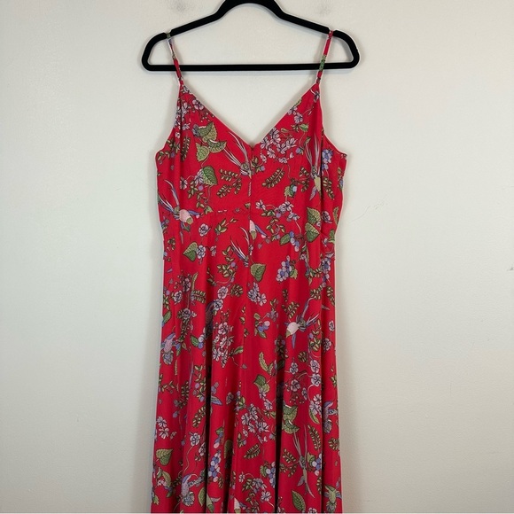 Nanette Lepore | Red Ruffle Floral Maxi Dress Size 14 - Picture 7 of 9